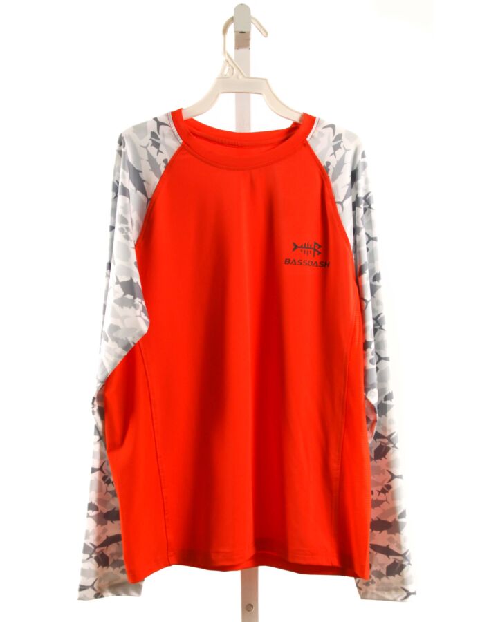 BASSDASH  ORANGE    KNIT LS SHIRT
