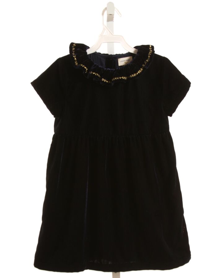 LOUIS LOUISE  NAVY VELVET   PARTY DRESS WITH RUFFLE