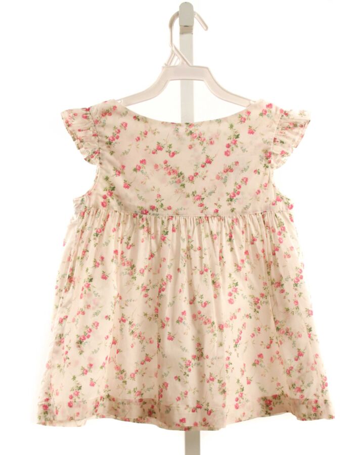 RED BEANS  PINK  FLORAL  SLEEVELESS SHIRT