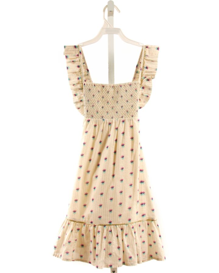 EGG  WHITE  FLORAL SMOCKED DRESS