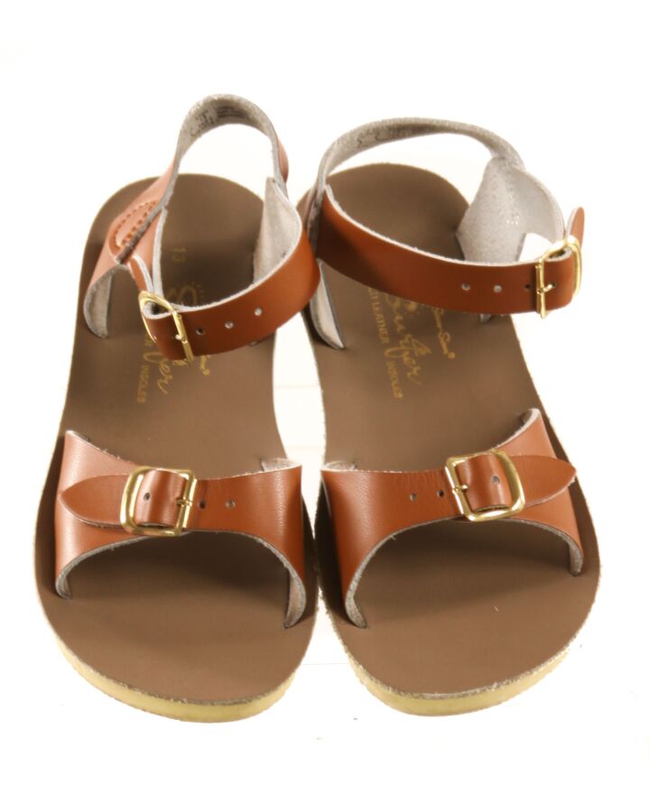 SUN SANS/ SALTWATER SANDALS BROWN SANDALS  *EUC SIZE TODDLER 13