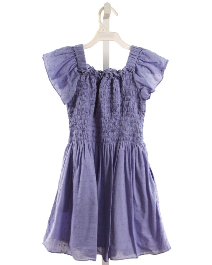 GABBY  BLUE  SWISS DOT SMOCKED DRESS