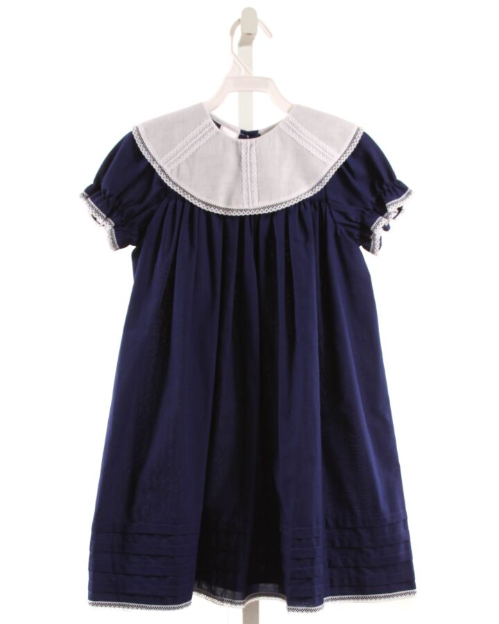 MIMI  NAVY    DRESS WITH LACE TRIM