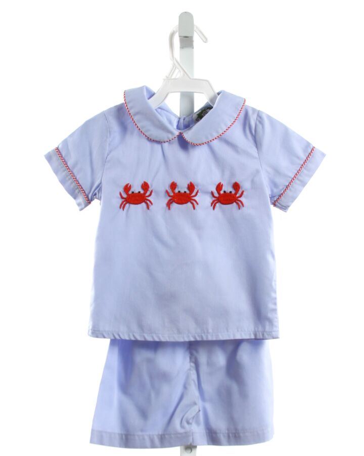 SMOCKED THREADS CECIL & LOU  BLUE   EMBROIDERED 2-PIECE OUTFIT