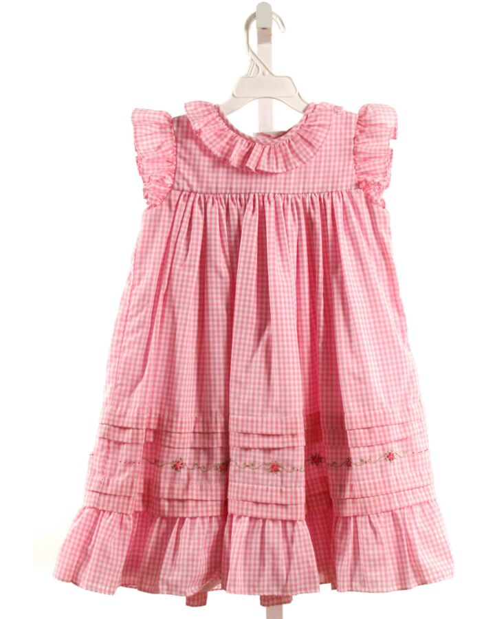 THE PROPER PEONY  PINK  GINGHAM EMBROIDERED DRESS