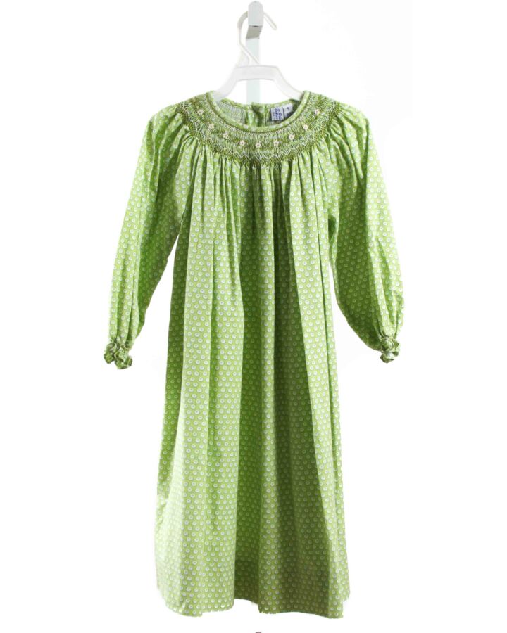 ORIENT EXPRESSED  LIME GREEN  POLKA DOT SMOCKED DRESS