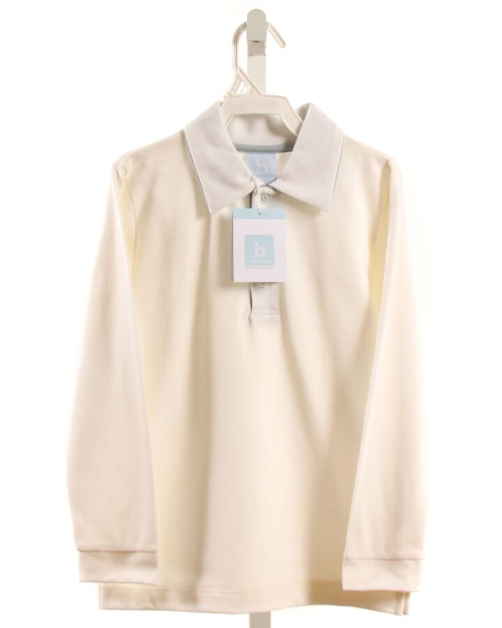 BELLA BLISS  OFF-WHITE PIQUE   KNIT LS SHIRT