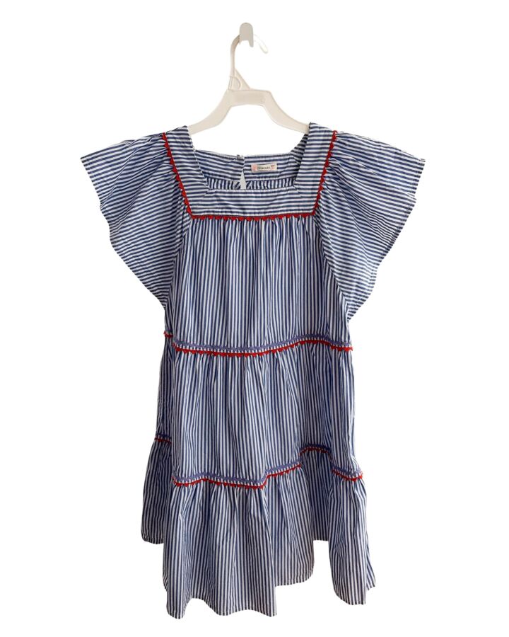 CREWCUTS  BLUE  STRIPED  DRESS WITH RIC RAC