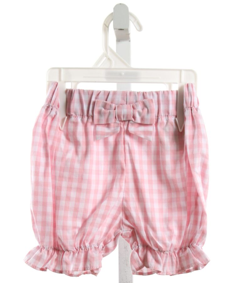 THE BEAUFORT BONNET COMPANY  PINK  GINGHAM  BLOOMERS WITH BOW