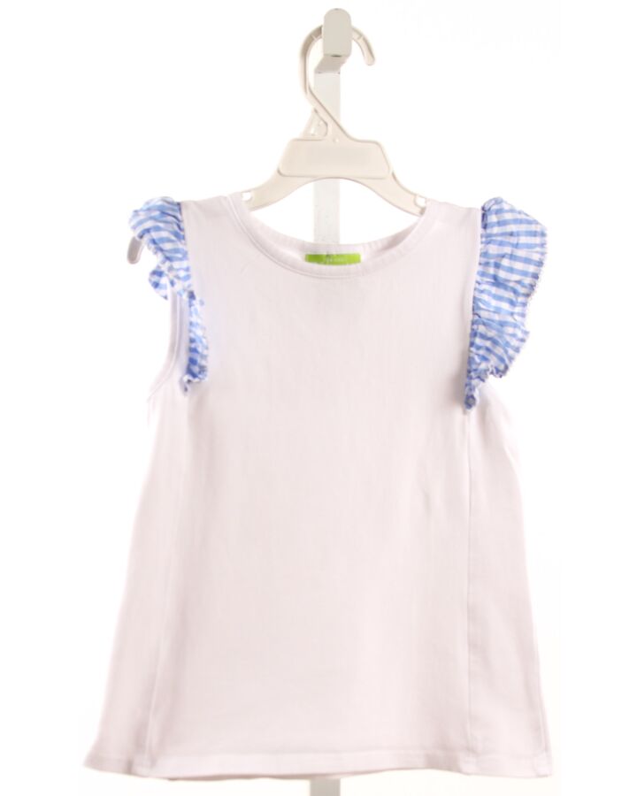 CLASSIC WHIMSY  WHITE    SLEEVELESS SHIRT WITH RUFFLE