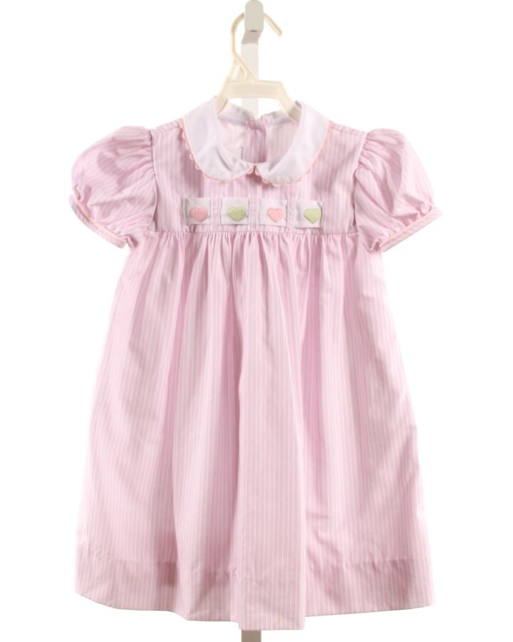 LULLABY SET  PINK  STRIPED EMBROIDERED DRESS