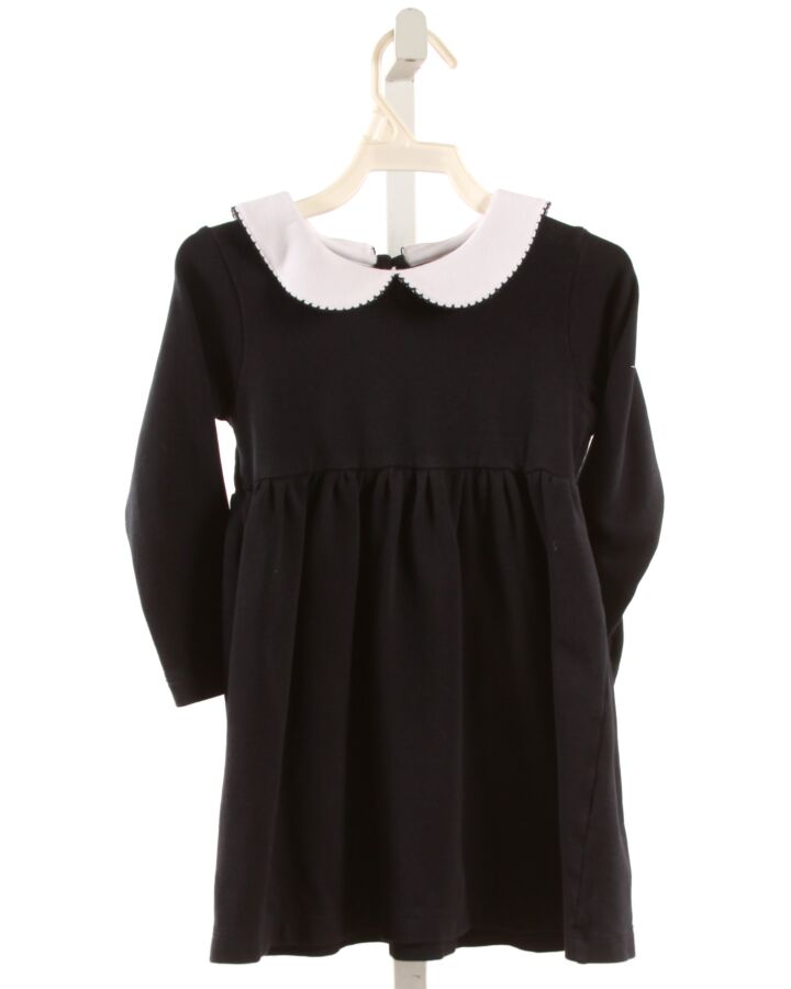 LUIGI  BLACK    KNIT DRESS WITH PICOT STITCHING