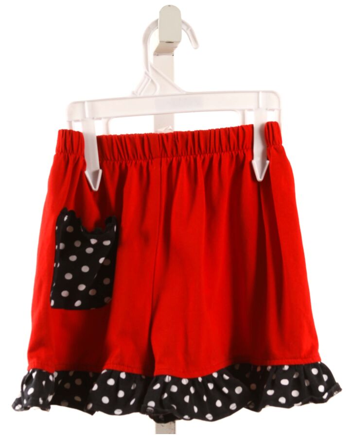 NO TAG  RED  POLKA DOT  SHORTS WITH RUFFLE