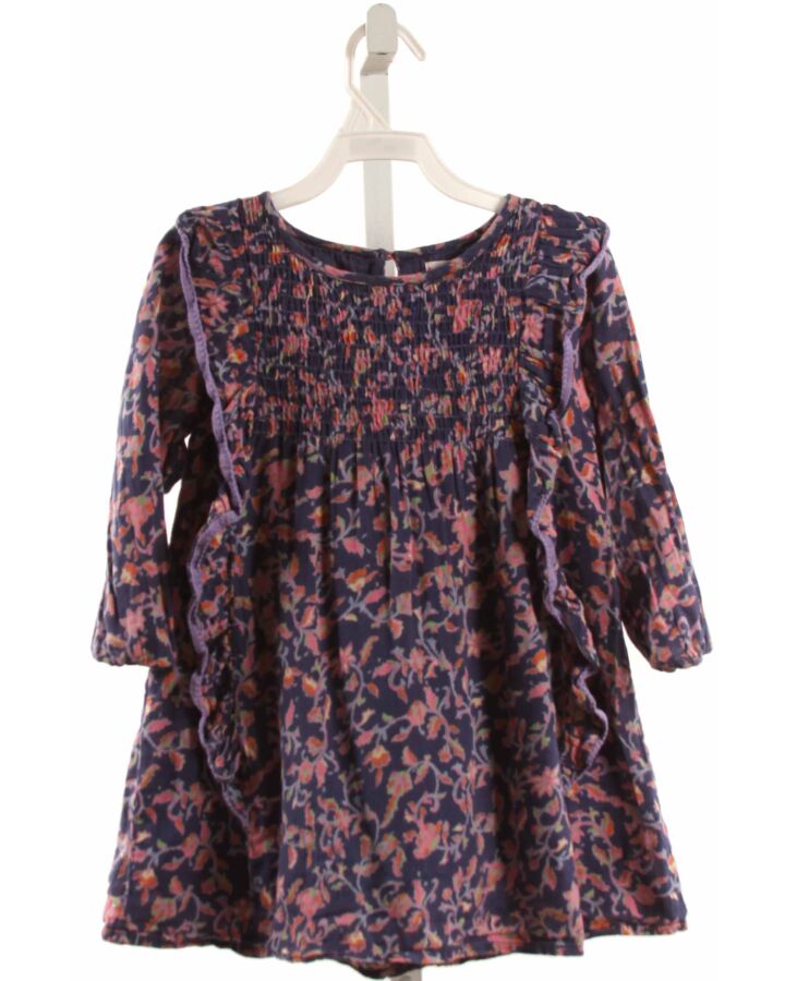 EGG  PURPLE  FLORAL  DRESS WITH RUFFLE