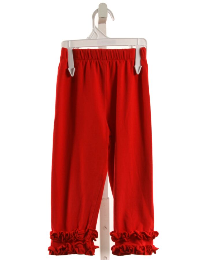 NO TAG  RED KNIT   PANTS WITH RUFFLE