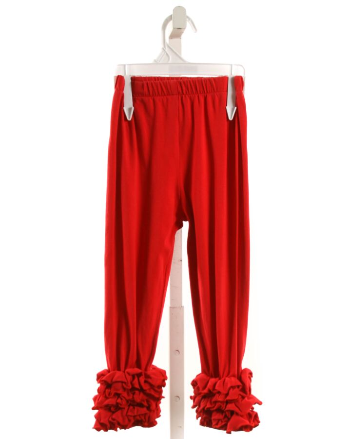 NO TAG  RED KNIT   PANTS WITH RUFFLE