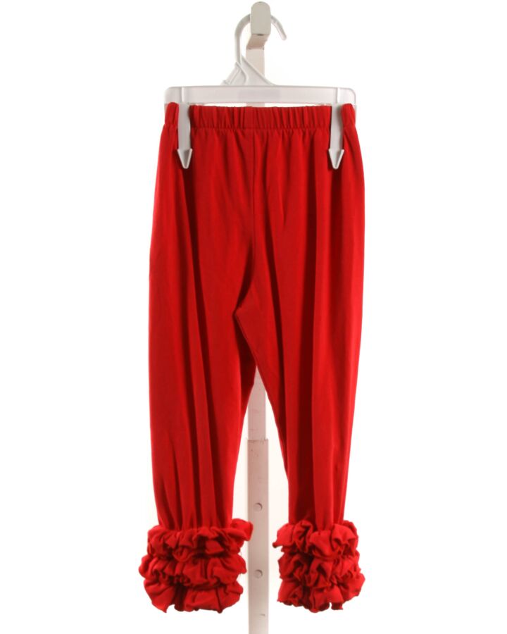 NO TAG  RED KNIT   PANTS WITH RUFFLE