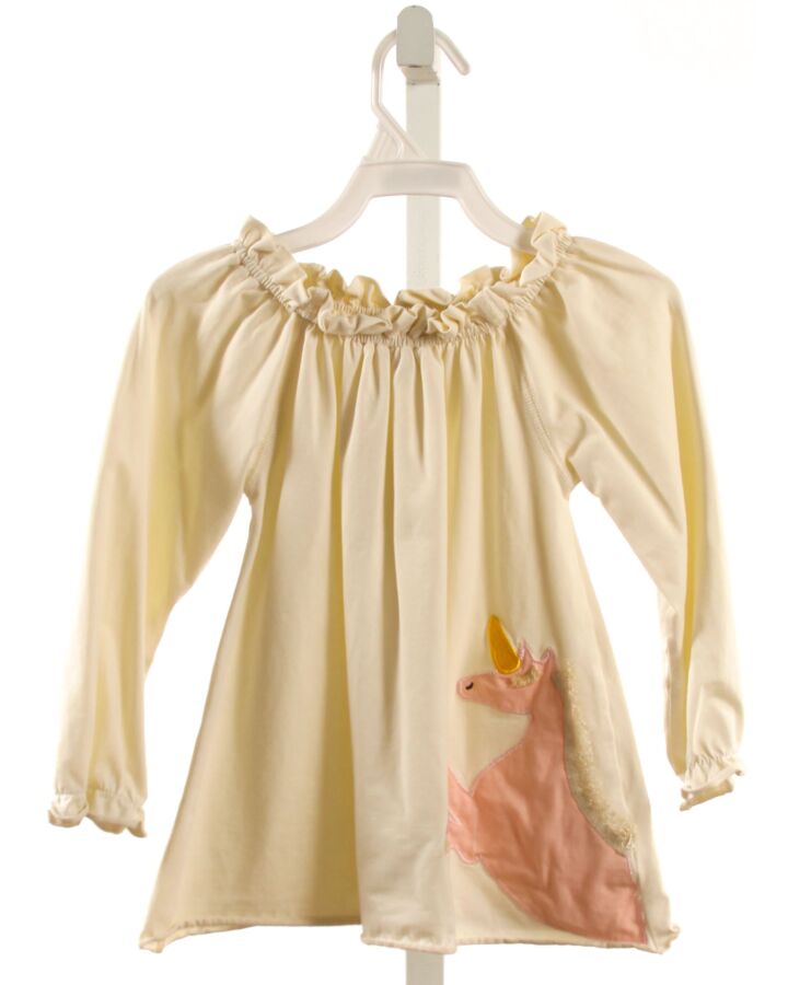 ABIELLE  IVORY   APPLIQUED KNIT LS SHIRT