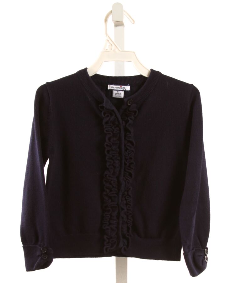 HARTSTRINGS  NAVY    CARDIGAN WITH RUFFLE