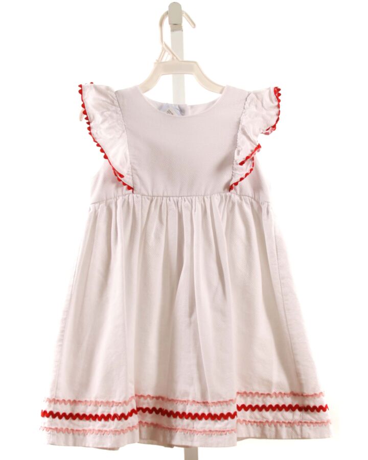 BELLA BLISS  WHITE PIQUE   DRESS WITH RIC RAC