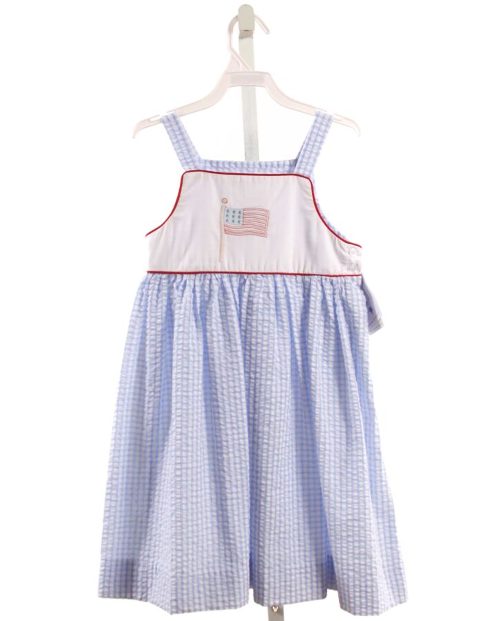 BAILEY BOYS  LT BLUE SEERSUCKER  APPLIQUED DRESS