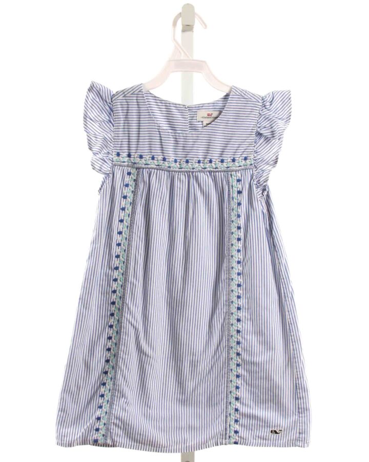 VINEYARD VINES  BLUE  STRIPED EMBROIDERED DRESS