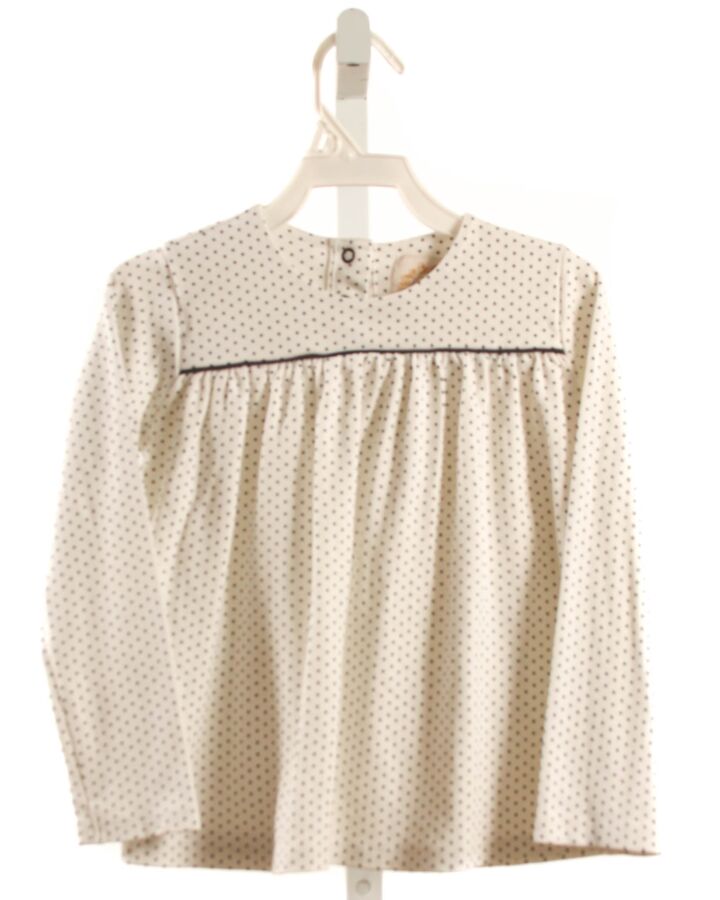 THE BEAUFORT BONNET COMPANY  NAVY  POLKA DOT  KNIT LS SHIRT