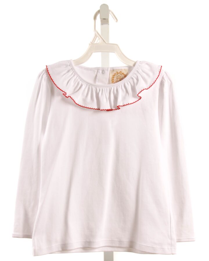 THE BEAUFORT BONNET COMPANY  WHITE    KNIT LS SHIRT WITH PICOT STITCHING