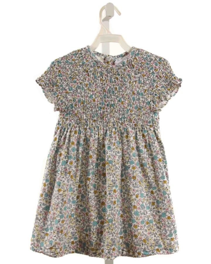 ZARA  MULTI-COLOR SEERSUCKER FLORAL SMOCKED DRESS