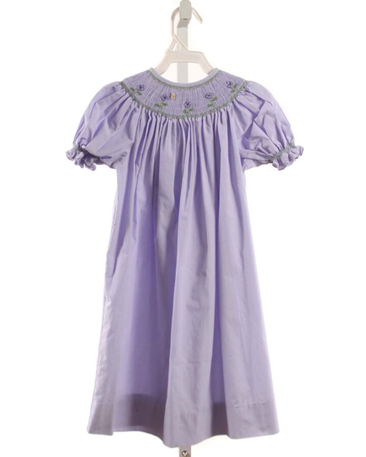 ORIENT EXPRESSED  PURPLE  GINGHAM SMOCKED DRESS