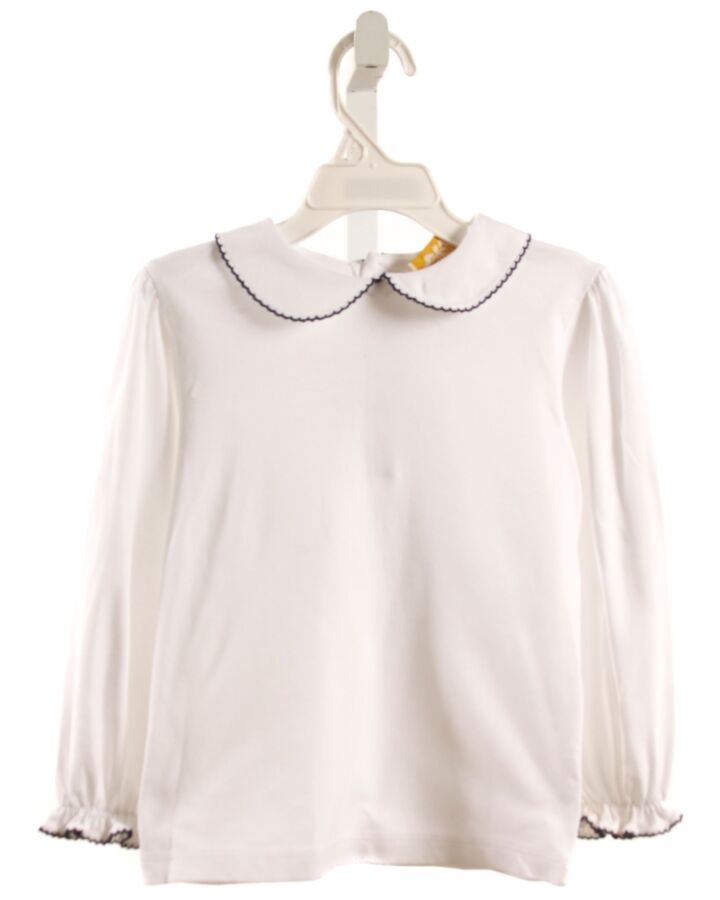 THE BEAUFORT BONNET COMPANY  WHITE    KNIT LS SHIRT WITH PICOT STITCHING