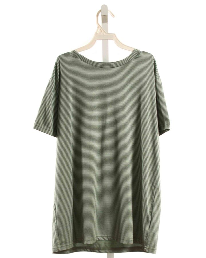 RUNWAY  GREEN  STRIPED  KNIT SS SHIRT