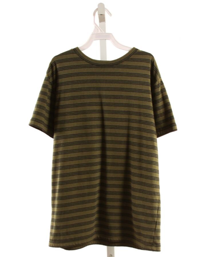 MARKET & SPRUCE  FOREST GREEN  STRIPED  KNIT SS SHIRT