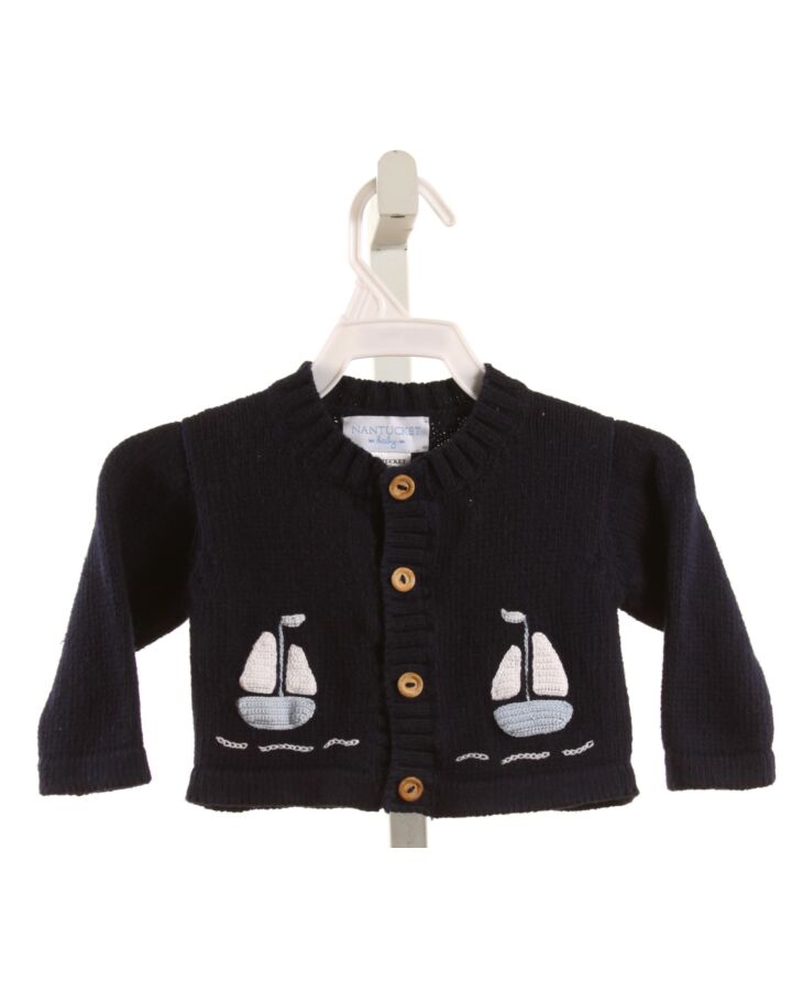 NANTUCKET KIDS  NAVY   APPLIQUED CARDIGAN