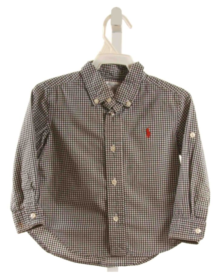 RALPH LAUREN  BLACK  GINGHAM  DRESS SHIRT
