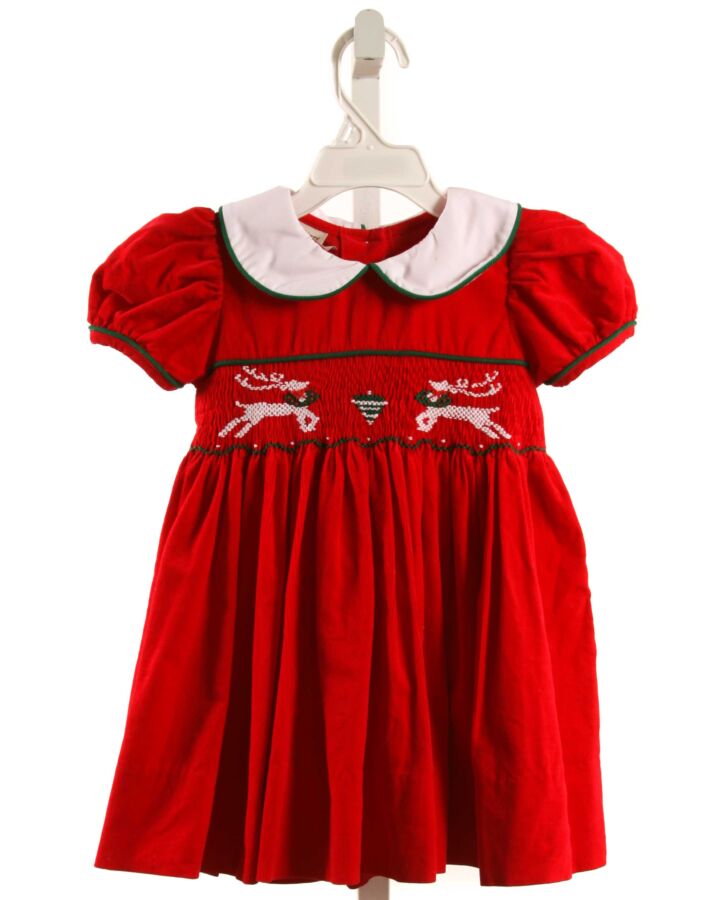 MARCO & LIZZY  RED CORDUROY  SMOCKED DRESS