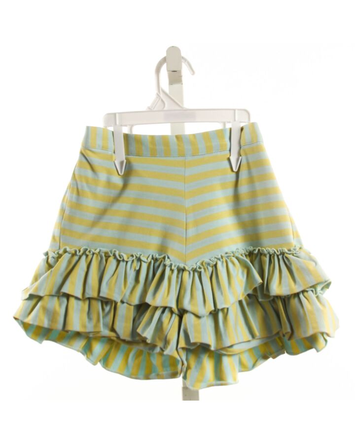 MUSTARD PIE  LT GREEN  STRIPED  SHORTS WITH RUFFLE