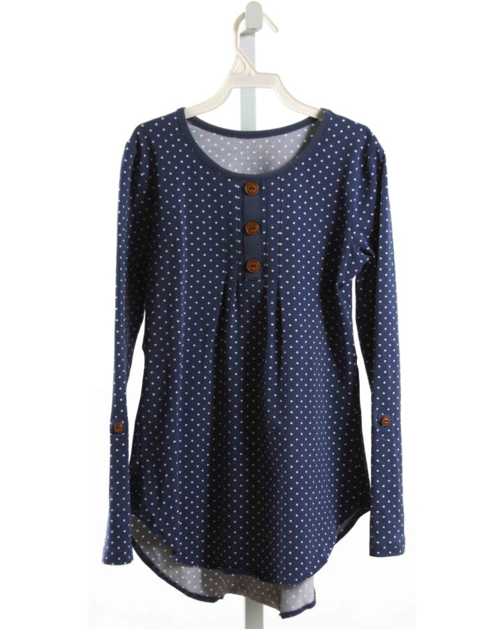 SERENDIPITY  NAVY  POLKA DOT  KNIT LS SHIRT