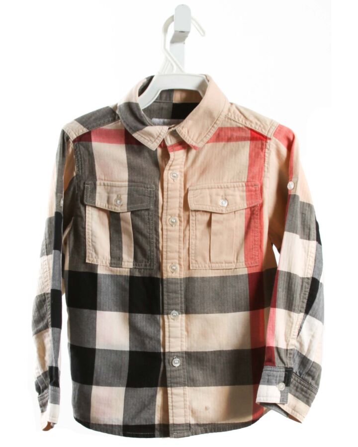 BURBERRY  MULTI-COLOR  PLAID  DRESS SHIRT