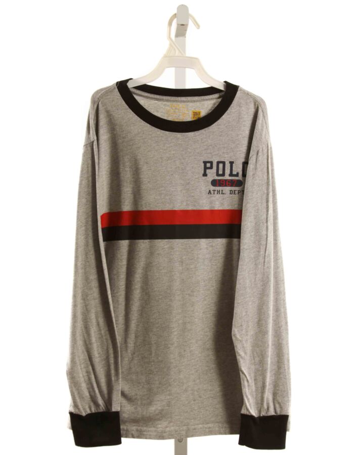 POLO BY RALPH LAUREN  GRAY   PRINTED DESIGN KNIT LS SHIRT