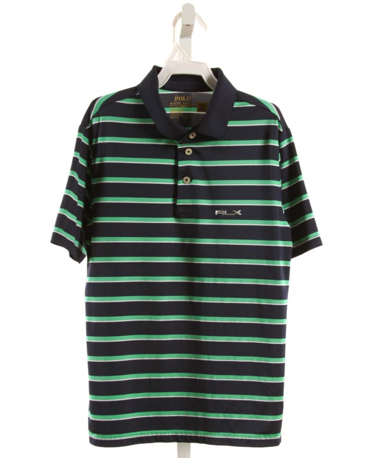 POLO BY RALPH LAUREN  GREEN  STRIPED  KNIT SS SHIRT