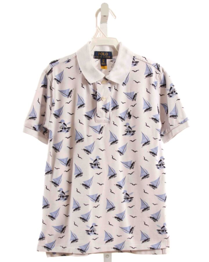 POLO BY RALPH LAUREN  LT BLUE PIQUE PRINT  KNIT SS SHIRT