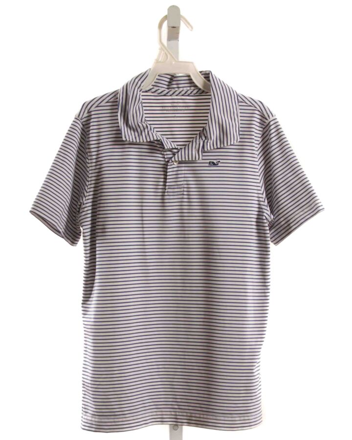 VINEYARD VINES  BLUE  STRIPED  KNIT SS SHIRT