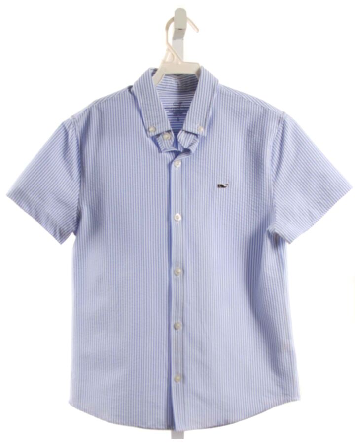 VINEYARD VINES  LT BLUE SEERSUCKER STRIPED  DRESS SHIRT