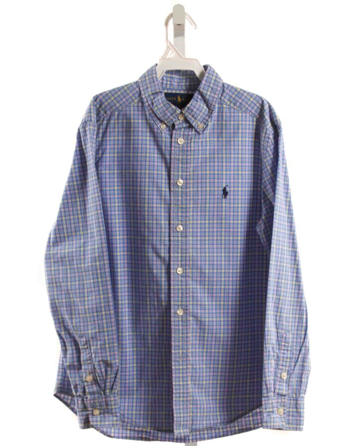 RALPH LAUREN  BLUE  PLAID  DRESS SHIRT