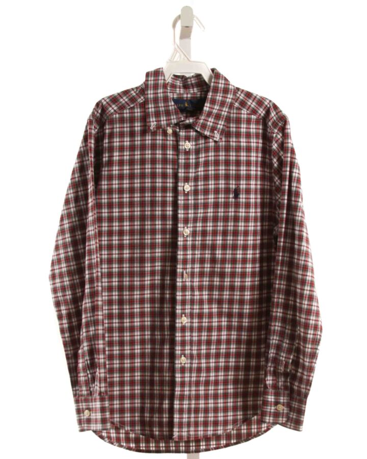 RALPH LAUREN  RED  PLAID  DRESS SHIRT