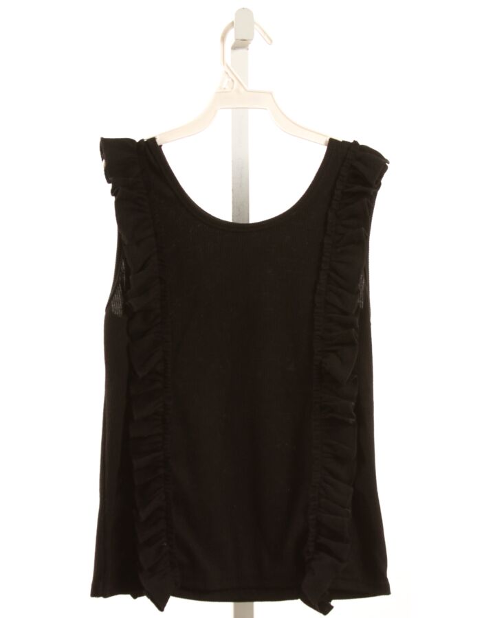 MOLLY BRACKEN  BLACK    KNIT TANK WITH RUFFLE
