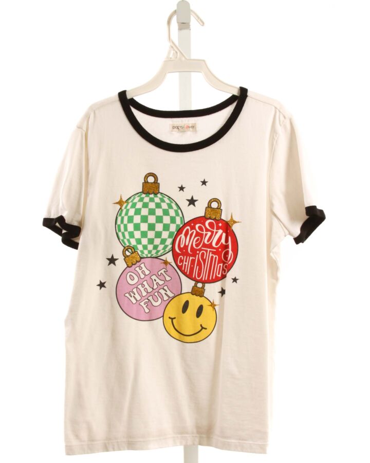 PAPER FLOWER  WHITE   PRINTED DESIGN T-SHIRT