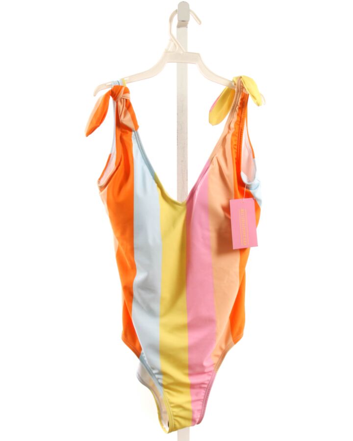THE OAKS APPAREL   MULTI-COLOR  STRIPED  1-PIECE SWIMSUIT