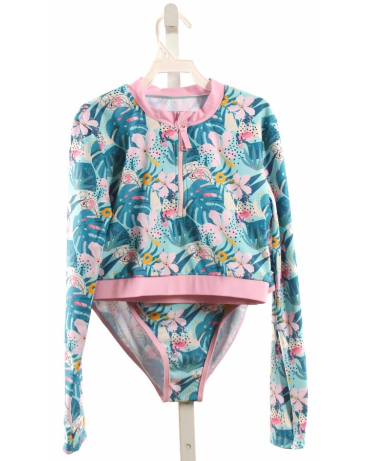 ANDY & EVAN  BLUE  FLORAL  2-PIECE SWIMSUIT